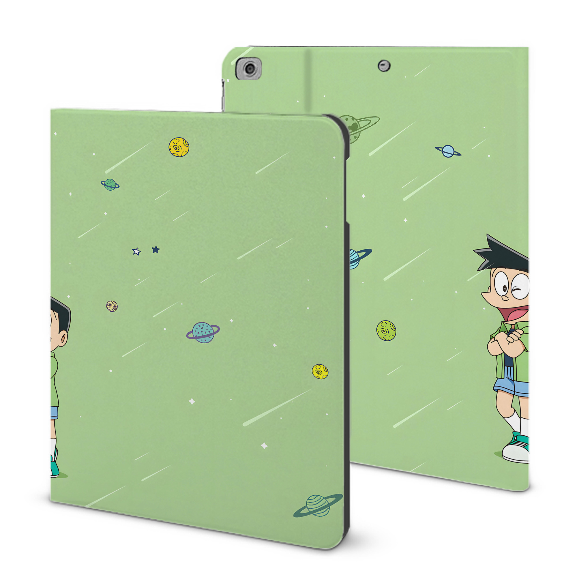 （画像用） ドラえもん Doraemon IPad ケース ブック型 PUレザー TPU 耐衝撃 軽量 薄型 ペン収納なし 全面保護 IPad 各モデル対応
